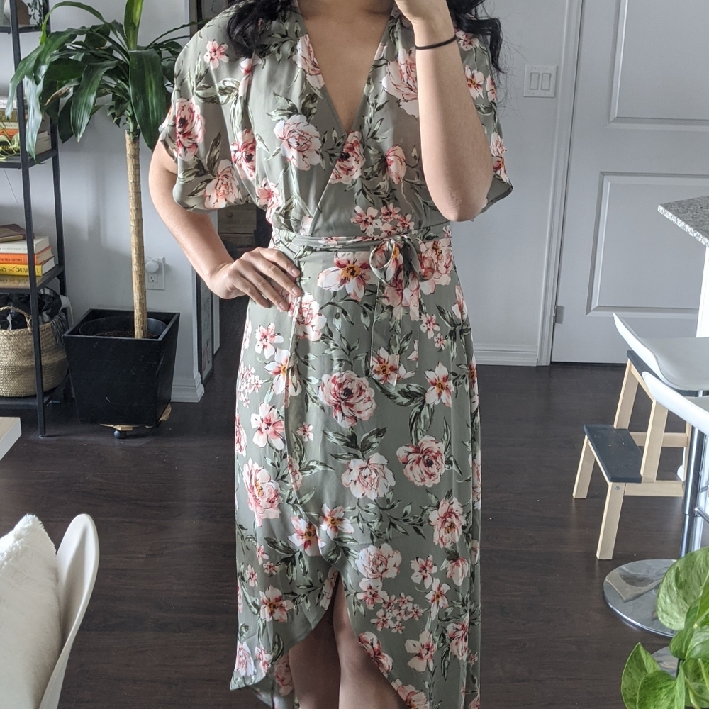 Dynamite Floral Wrap Dress | Size S - Picture 3 of 3